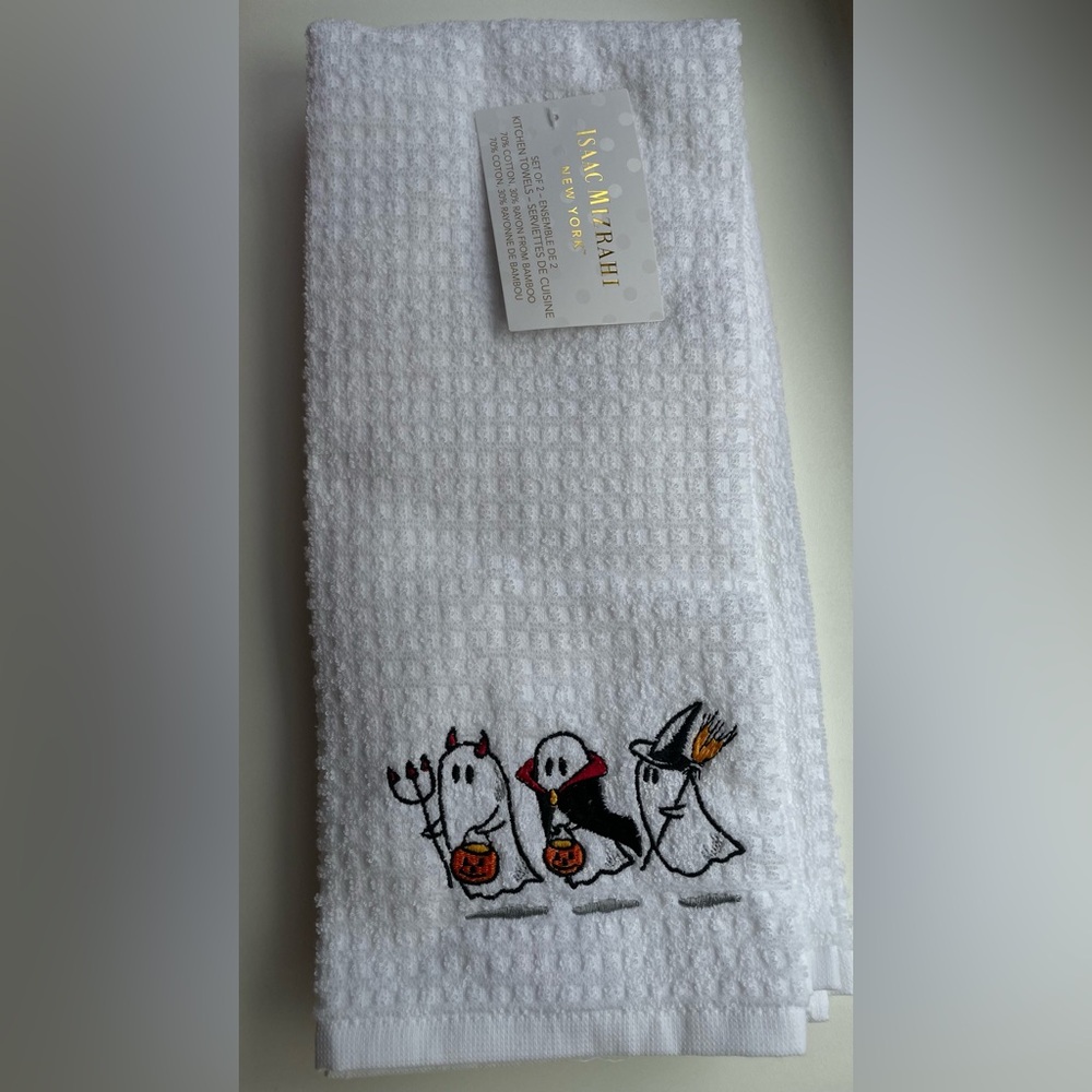 Isaac Mizrahi White Ghost Trio Kitchen Towels